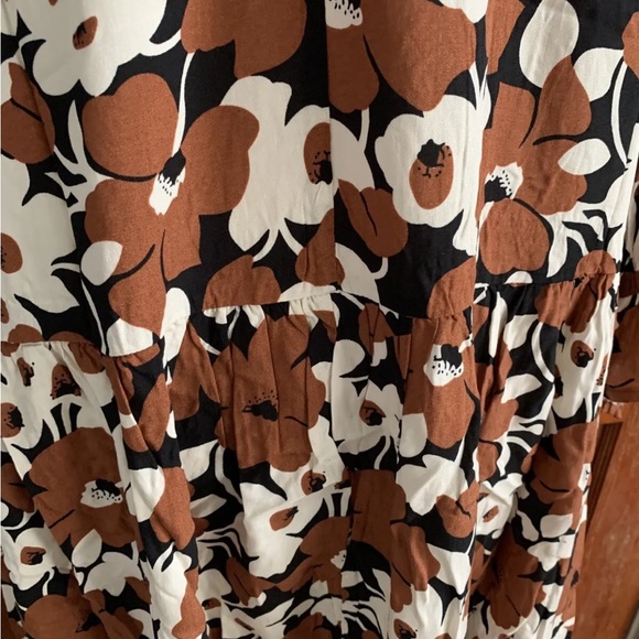 Easel Coffee Print Loose Fitting Dress (L) - Picture 9 of 16